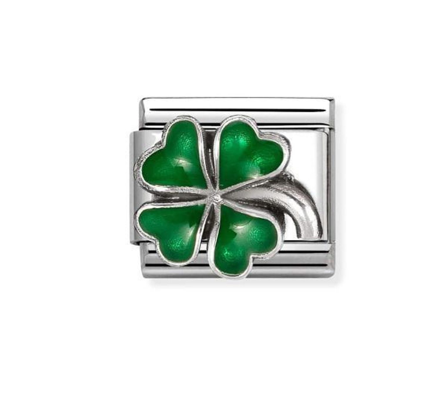 Link Nomination Composable Silver – zielona koniczynka 33020442, srebro 925.jpg